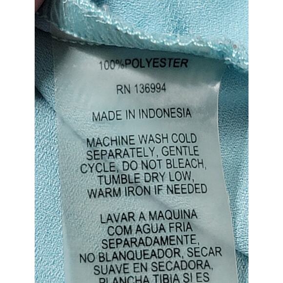 Milano Teal Sleeveless Silver Jewelry At Bodice Blouse Large Lightweight Soft - Picture 5 of 5